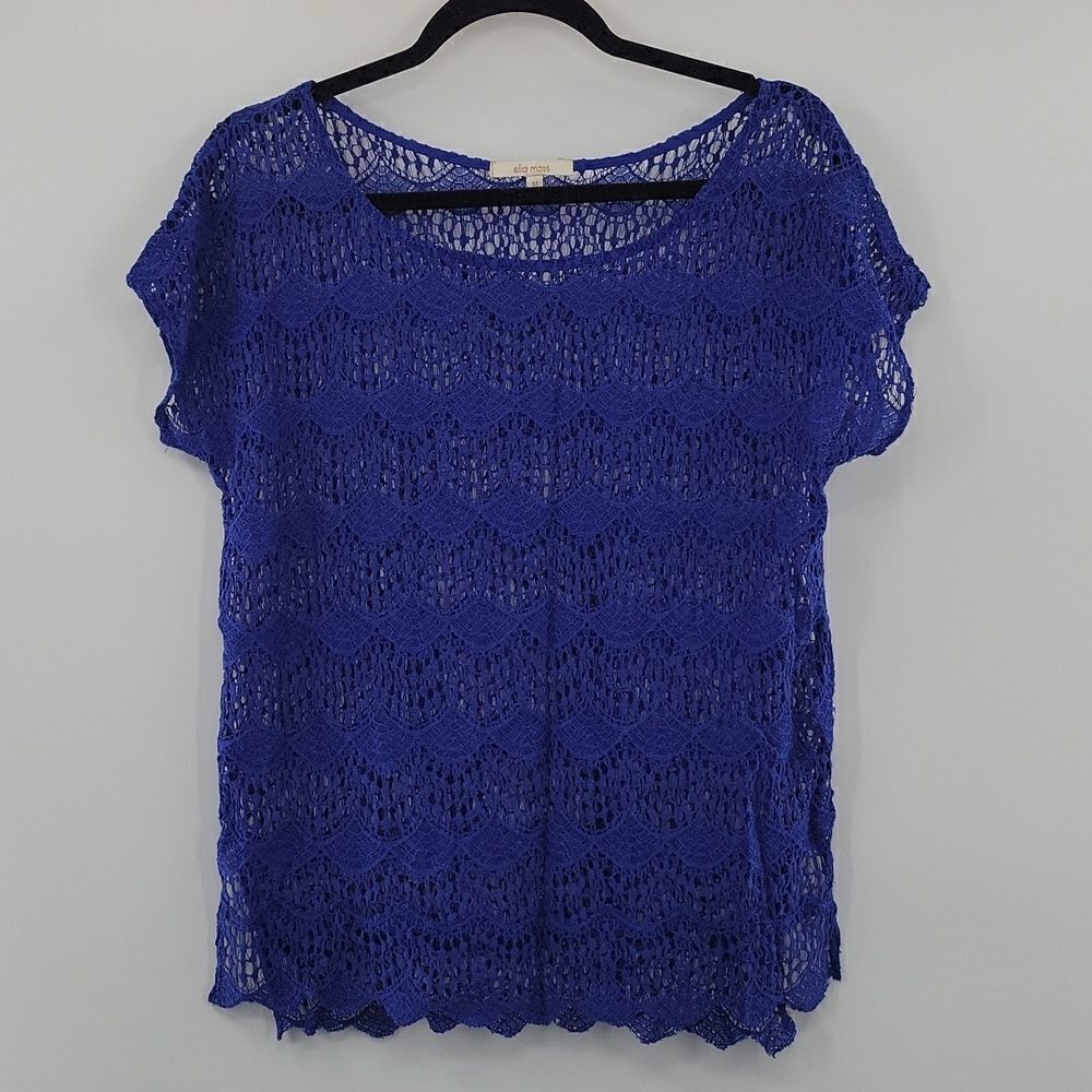 3For$20 Ella Moss Blue Lace Top size M